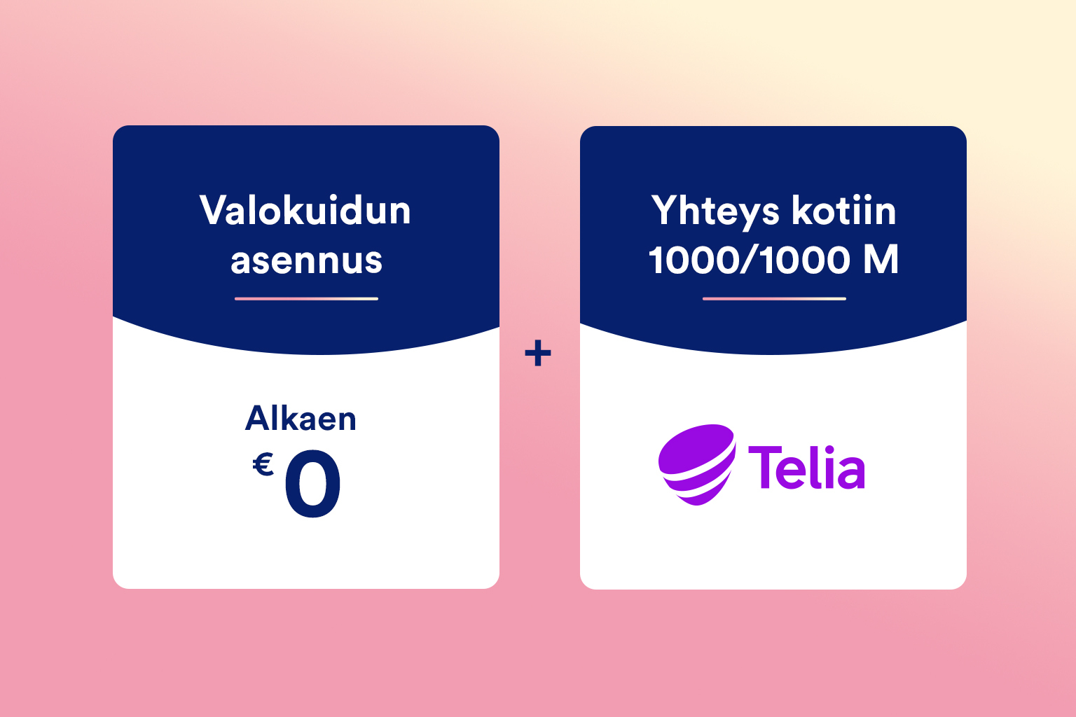 Valokuidun asennus nyt alkaen 0 €!